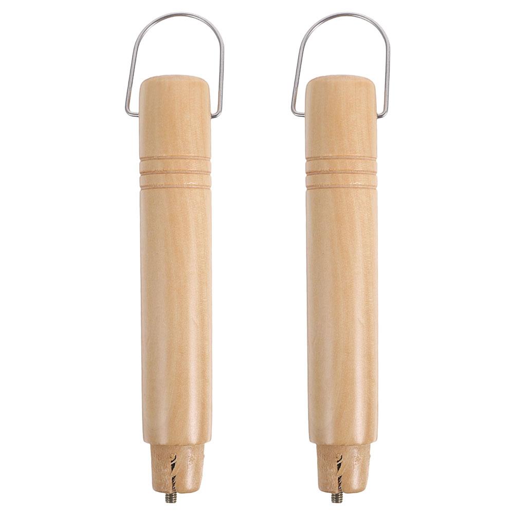 2 Pcs Wooden Handle Accessories Removable Pot Replacement Fry Saucepan Frying Detachable Handles colore giallo chiaro