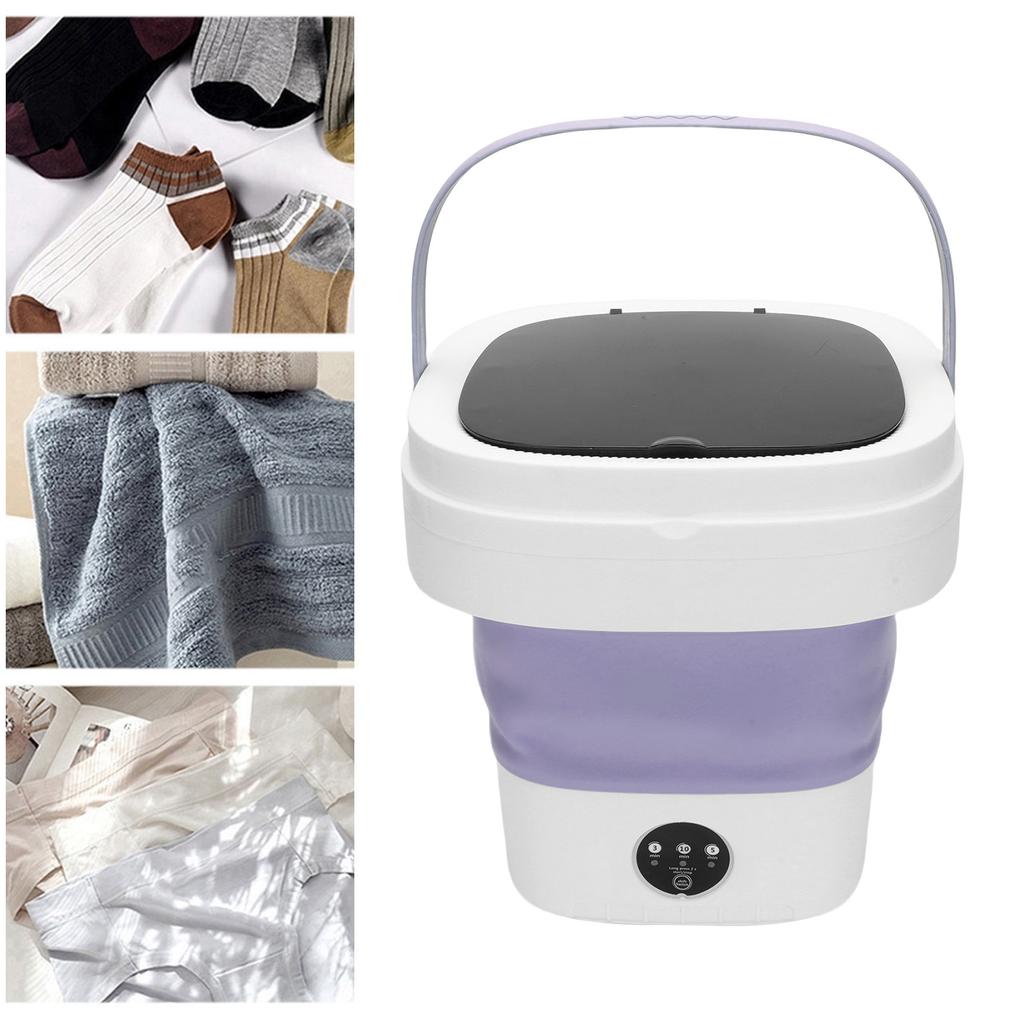 Portable   Washing Machine Small Clothes Foldable Laundry Machine with 3 Cleaning Modes for Hotel Home Apartment