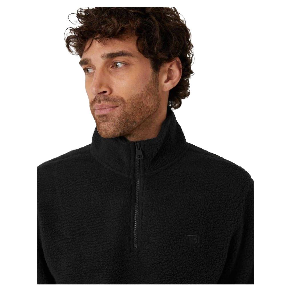 Threadbare Mens Teddy Fleece Quarter Zip Sweatshirt