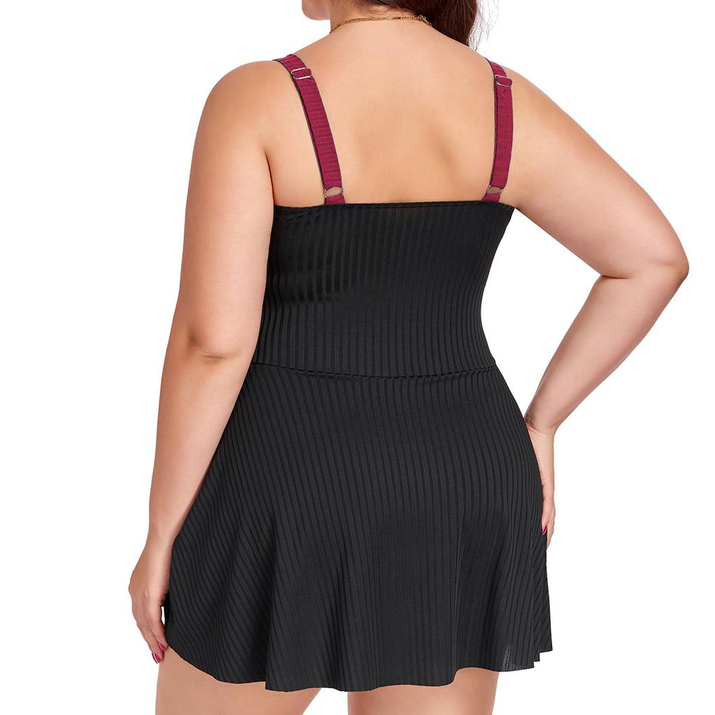 New Arrivals: Western-Style Plus-Size Swimwear — Women's One-Piece Swimsuit (Bikini Style) with Body-Flattering, Slimming Coverage