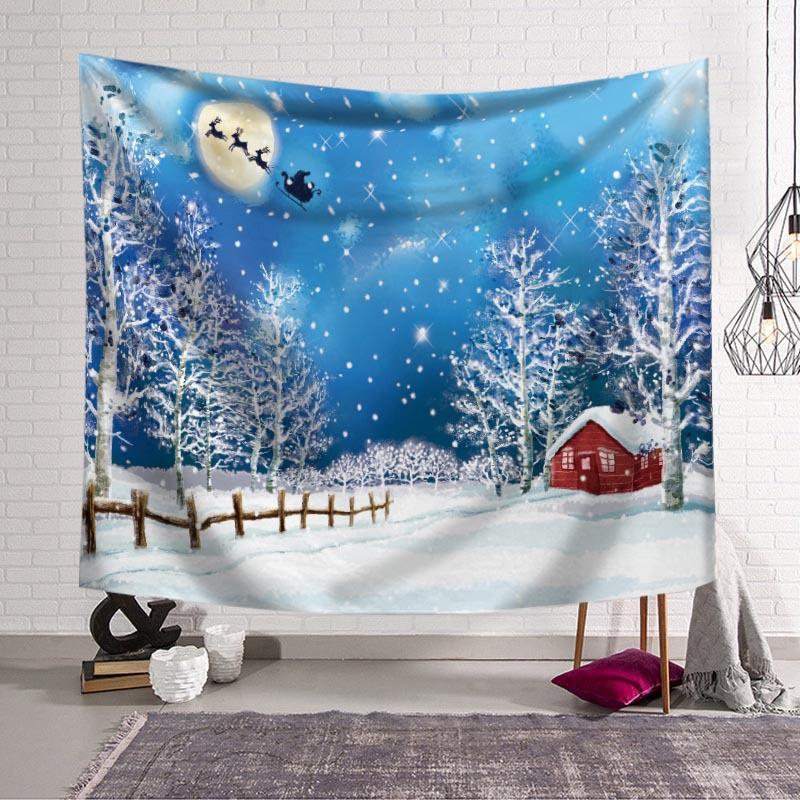 Home Decor Tapestry Christmas Print Pattern Tapestry Christmas Room Wall Background Fabric