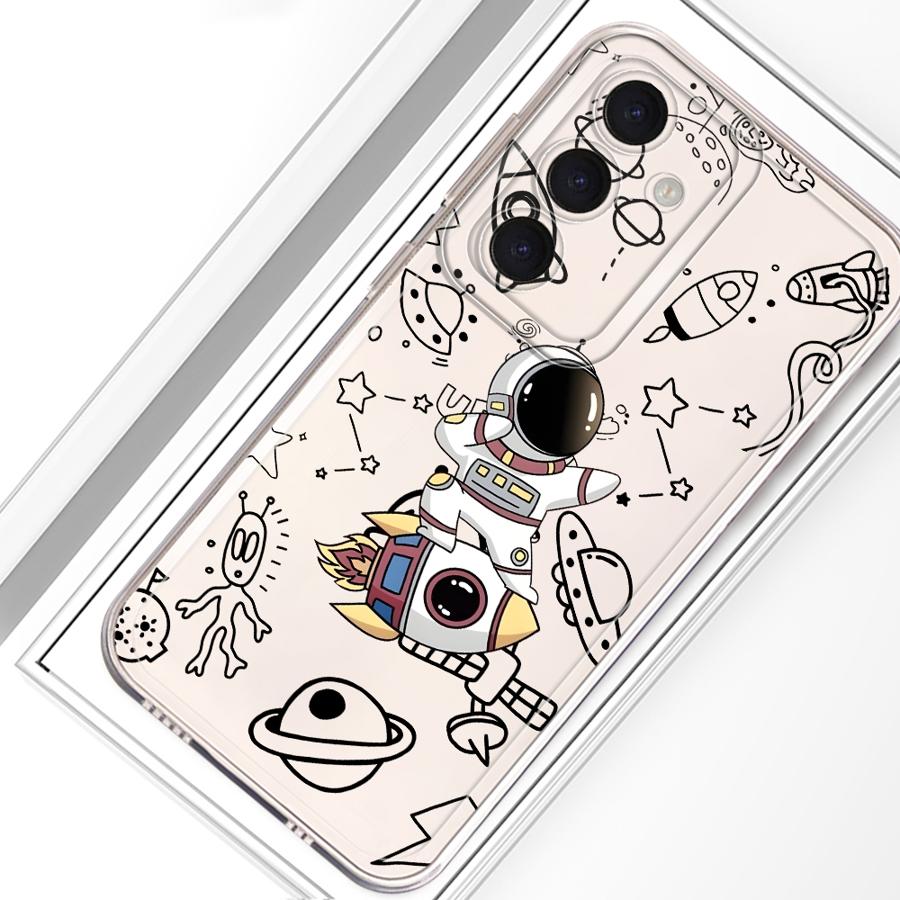 Kreslený roztomilý pouzdro astronaut pro Samsung Galaxy A34 A35 A14 A16 A56 A50 A54 A15 A55 A23 A36 A13 A33 A52 A25 A51 A52 A31 A26 A24