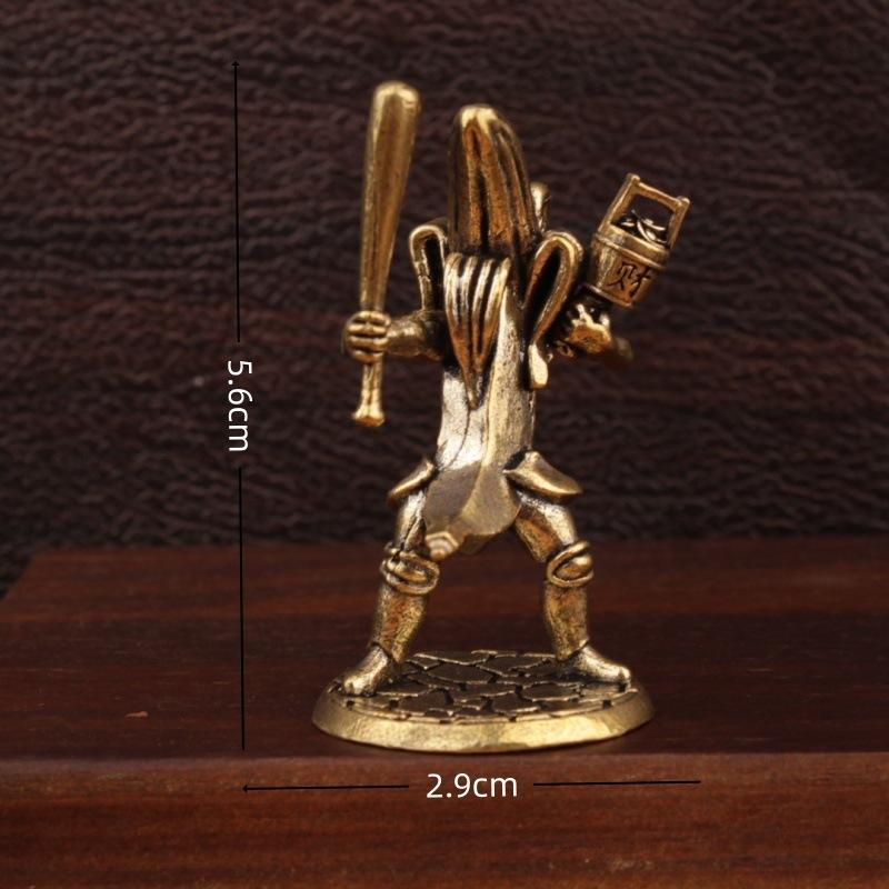 

Brass Figurine Banana Warrior Statue Home Decor Artwork Retro Decorative Art Creative Craft Small Decor світло-сірого кольору