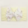 New twill print bow children's headband, summer thin solid color baby hair accessories, girls headscarf