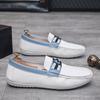 Doudou shoes men's 2025 new summer men's shoes trend casual lazy one pedal social guy shoes white