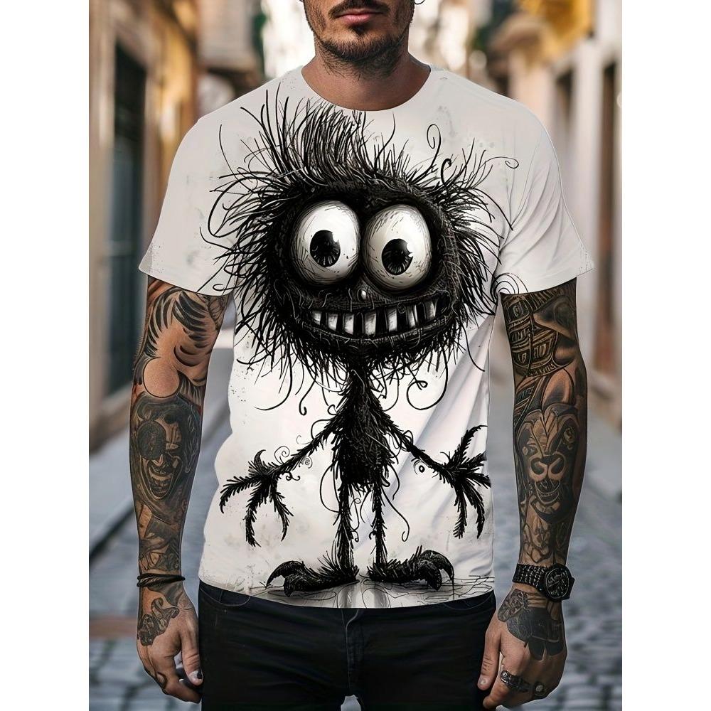 Summer Men's 3D Short Sleeved T-shirt Printed Pattern Top T-shirt Funny Cartoon T-shirt