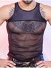 Sexy Herren Dünne Transparente Tanktops Atmungsaktive Formgebende Westen Mann Hohe Elastizität T-Shirts Nachtclub Kleidung