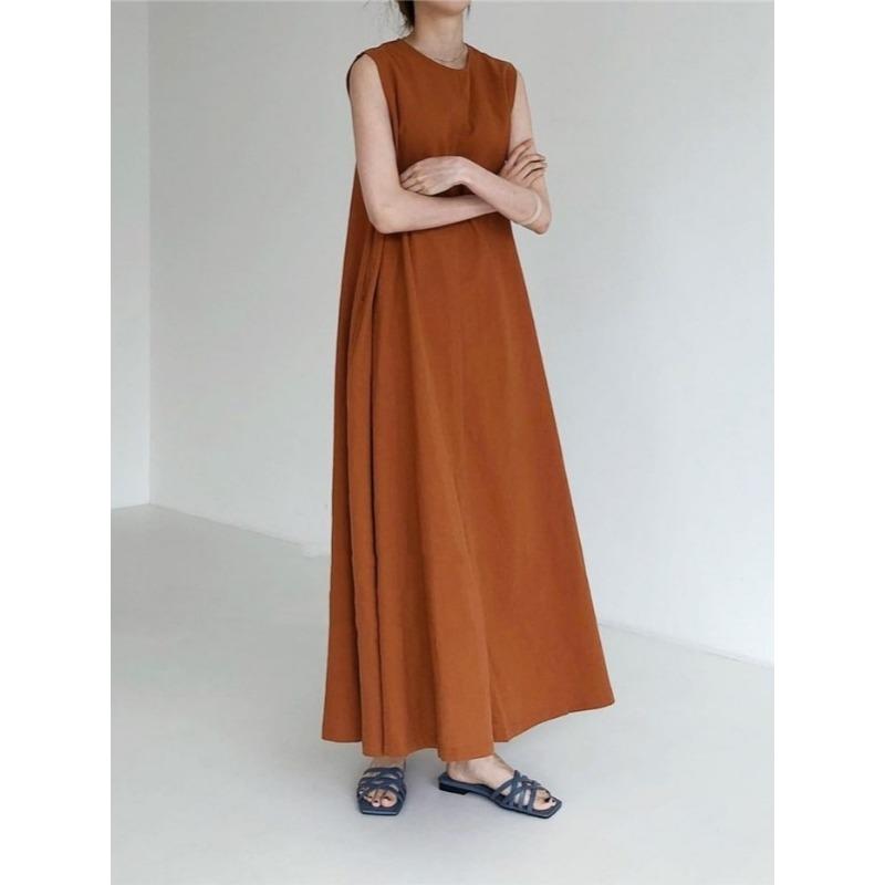 Summer Laid-back and Cold Style Women's Clothing Loose and Sleeveless Vest Dress with A Large Swing