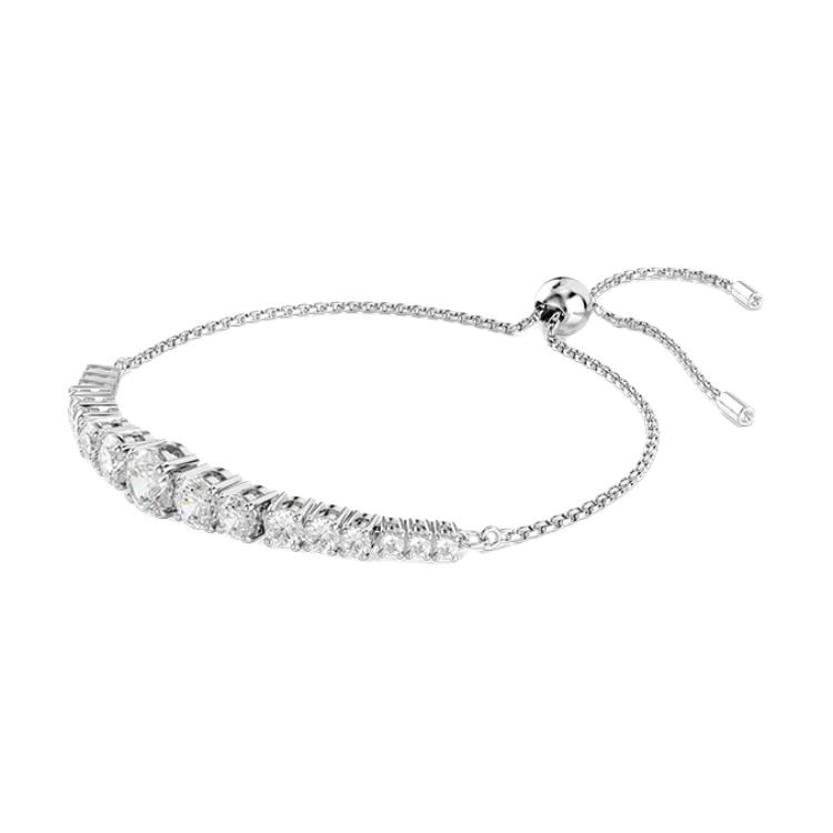 Swarovski Matrix Logo Design Crystal-Like Rhodium-Plated Cubic Zirconia Bracelet Unisex bracelet Silver 5690677 Box (Random Color)