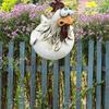 Lustiges Huhn Sitzende Zaun Deko Gartenstatuen für Zäune Hahn Wandkunst Hofskulpturen Bauernhof Terrasse Rasen Dekoration 14X13cm