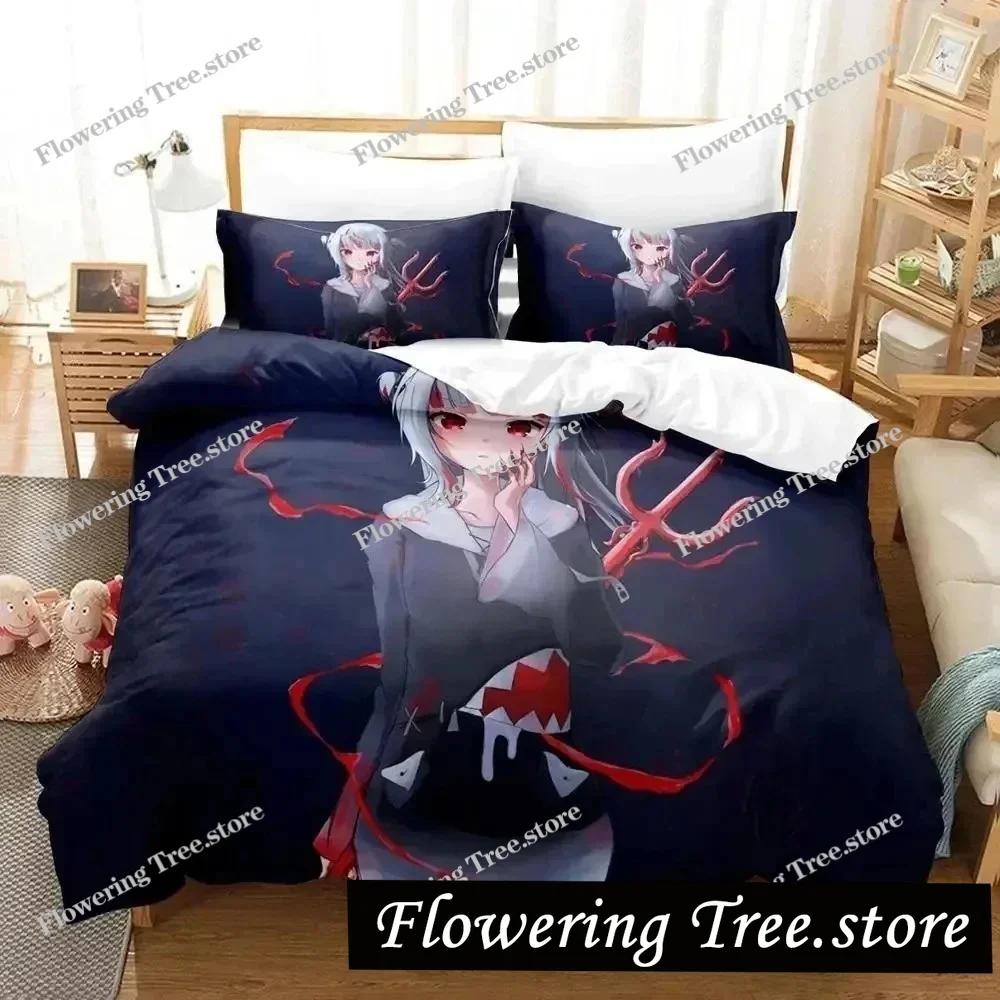 G-Gawr Gura Reflect Fanart holoMyth Bedding Set Duvet Cover Bed Set Quilt Pillowcase Comforter king Queen Size Boys Adult 025