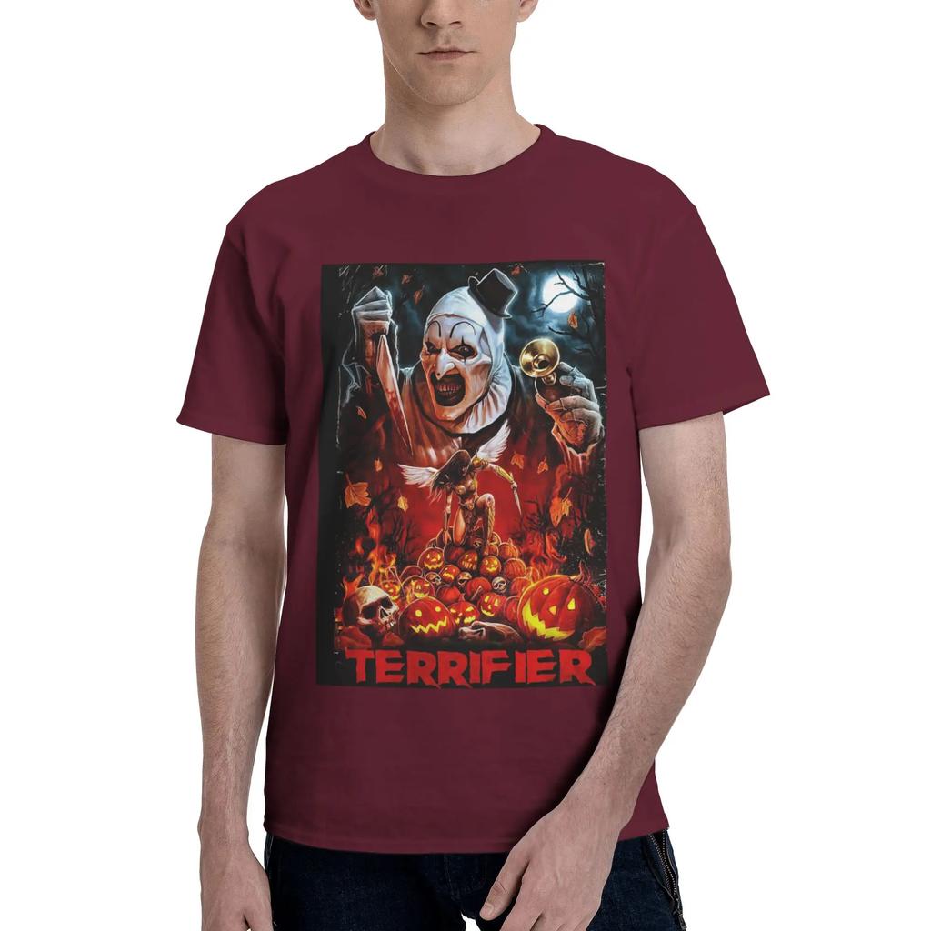 Terrifier Horror Poster 100 Cotton TShirt Mens Classic T Shirts Men Round Neck Short Sleeve S6XL