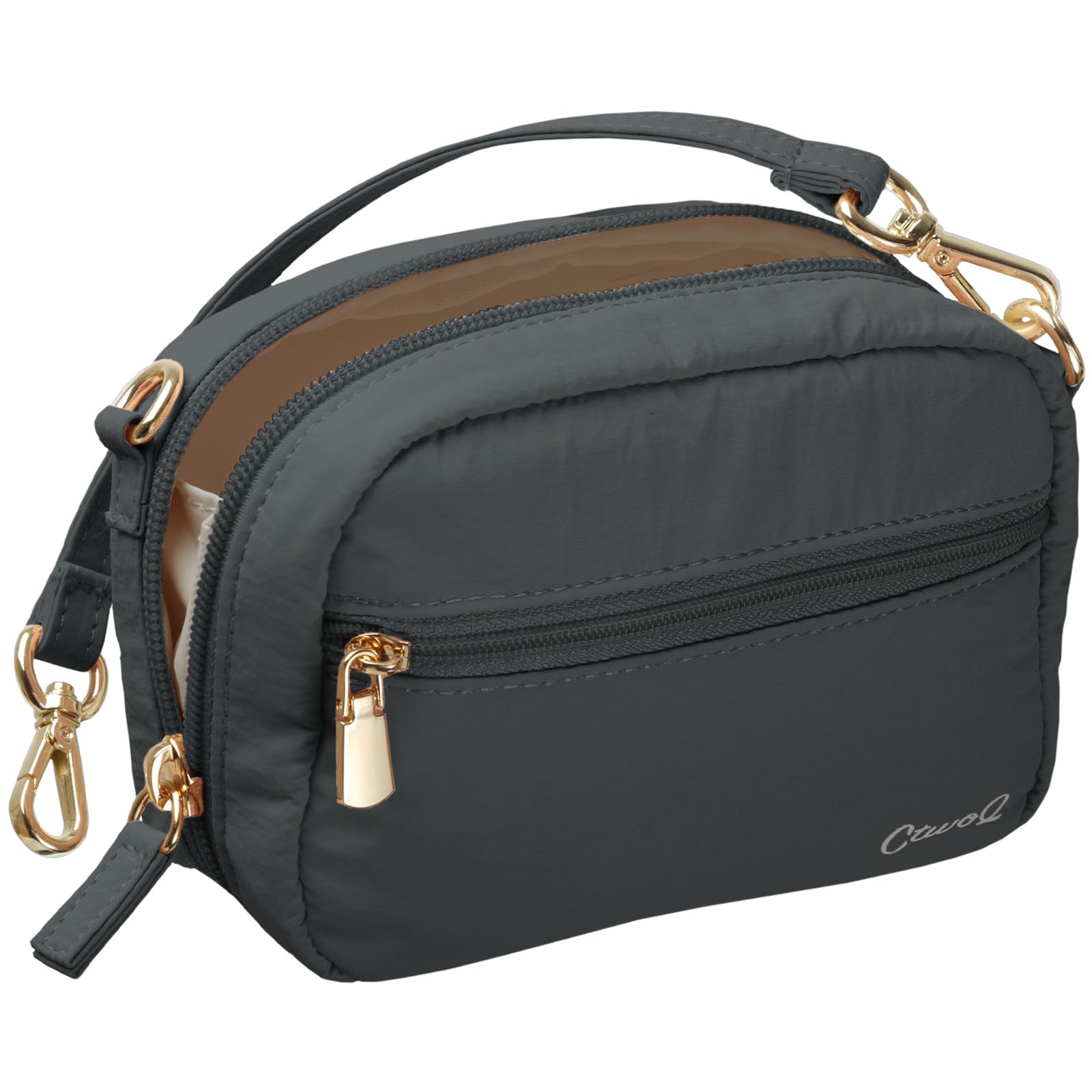 

CtwoQ Косметическая дорожная сумочка для женщин Сумочка, Сумочка, Компактная, Водоотталкивающая, Милая, Маленькая, (Черный цвет слоновой кости)