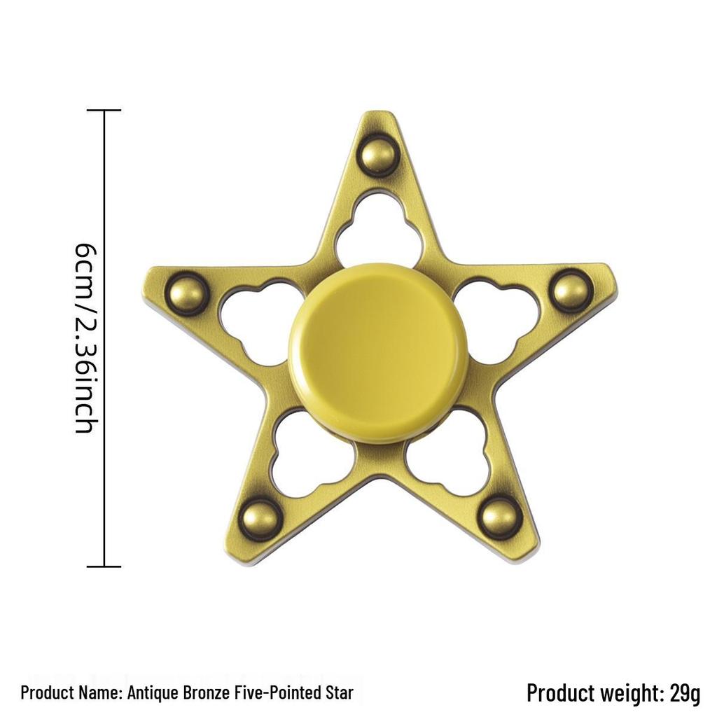 Ancient Bronze Zinc Alloy Cross Fingertip Spinner - EDC Decompression Toy  