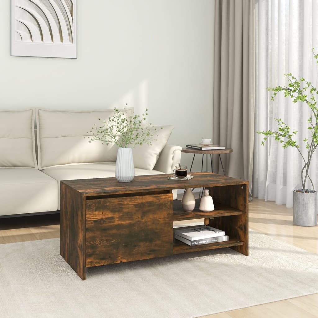 Coffee Table Smoked Oak 102x50x45 Cm Particleboard