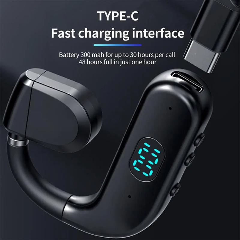 Drahtlose Bluetooth-Kopfhörer mit Mikrofon Knochenleitungskopfhörer Freihändiger Noise Cancelling-Headset zum Fahren Audifonos