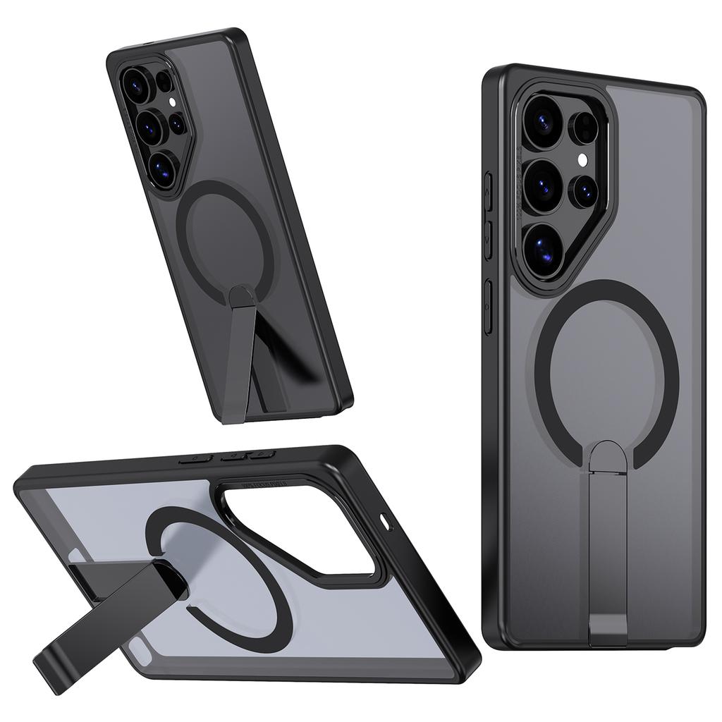 For Samsung Galaxy S25 Ultra Magnetic Case Kickstand TPU + Acrylic Phone Cover