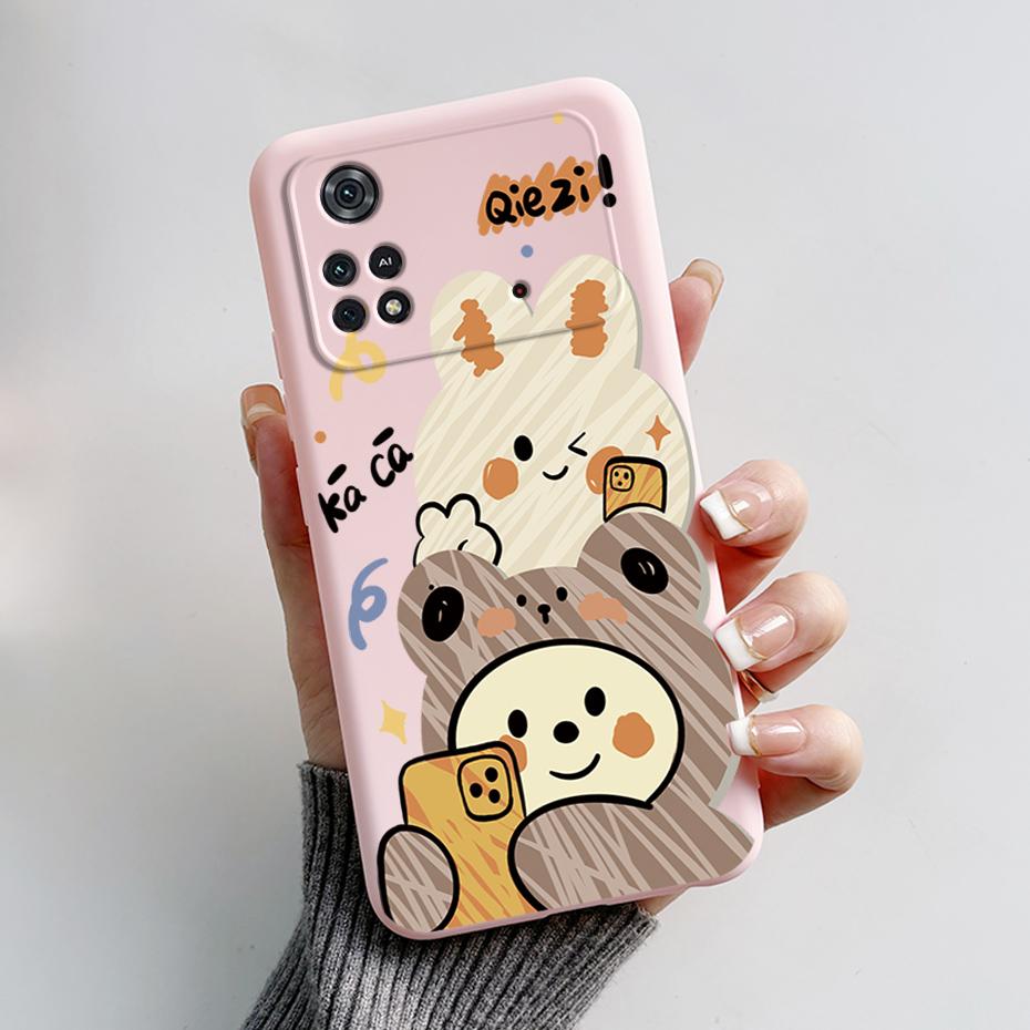 Case For Poco X4 Pro 5G Poco M4 Pro Cute Panda Back Cover Soft Silicone Matte Protective Funda For Xiaomi Poco X4 Pro Phone Case