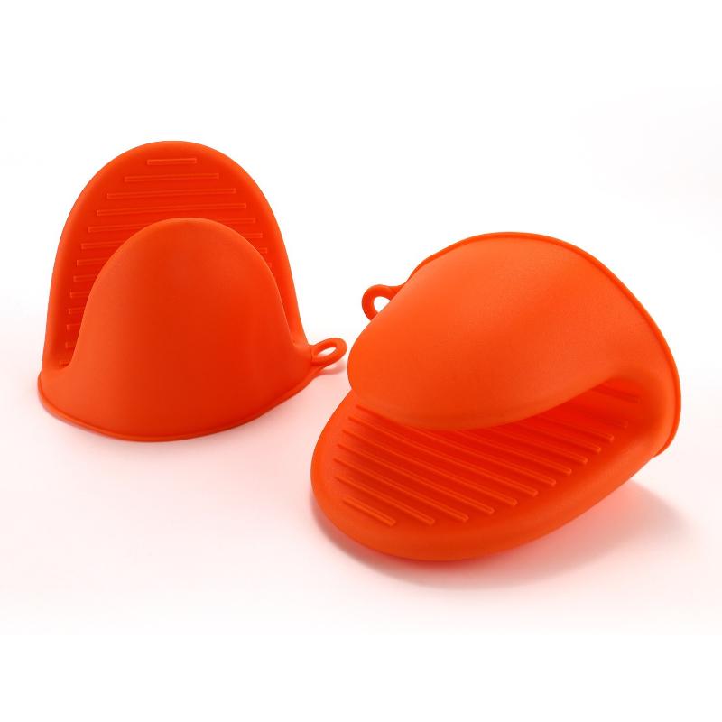 Heat Resistant Silicone Kitchen Gloves Non-slip Anti-scald Food Safe Mitts for Oven Baking Microwave Grilling