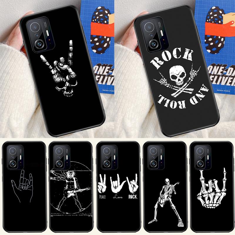 Rock Roll Skull Case For Xiaomi 15 Ultra 13 14 11T 12T 13T 14T Pro POCO X7 Pro F5 F6 M6 X3 X5 X6 Pro Coque