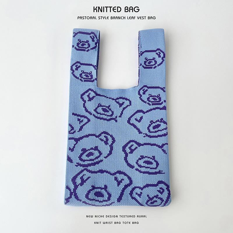 Colorful Knitted Handbags: Women's Fashion Shoulder Bags & Vest Waistcoat Styles