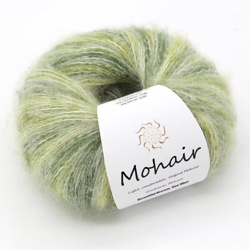 Colorful Gradient Mohair 25g Handmade Diy Woven Ready To Wear Scarf Hat Woolen Yarn Leader Dyed Mohair Yarn