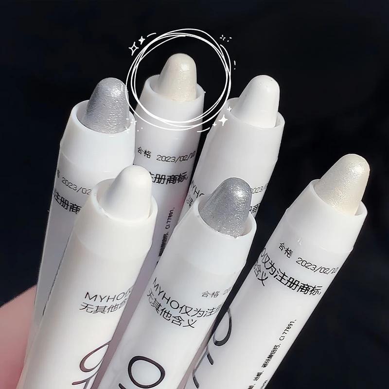 Star Diamond Highlighter Pen Series 608 Highlighter Eye Head Brightening Silkworm Pen Flash Eyeshadow Pen Matte White Pearl