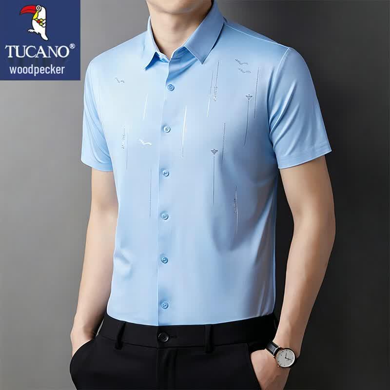 TUCANO Men s Cooling Breathable Short-Sleeve Casual Shirt XXL озеро синий