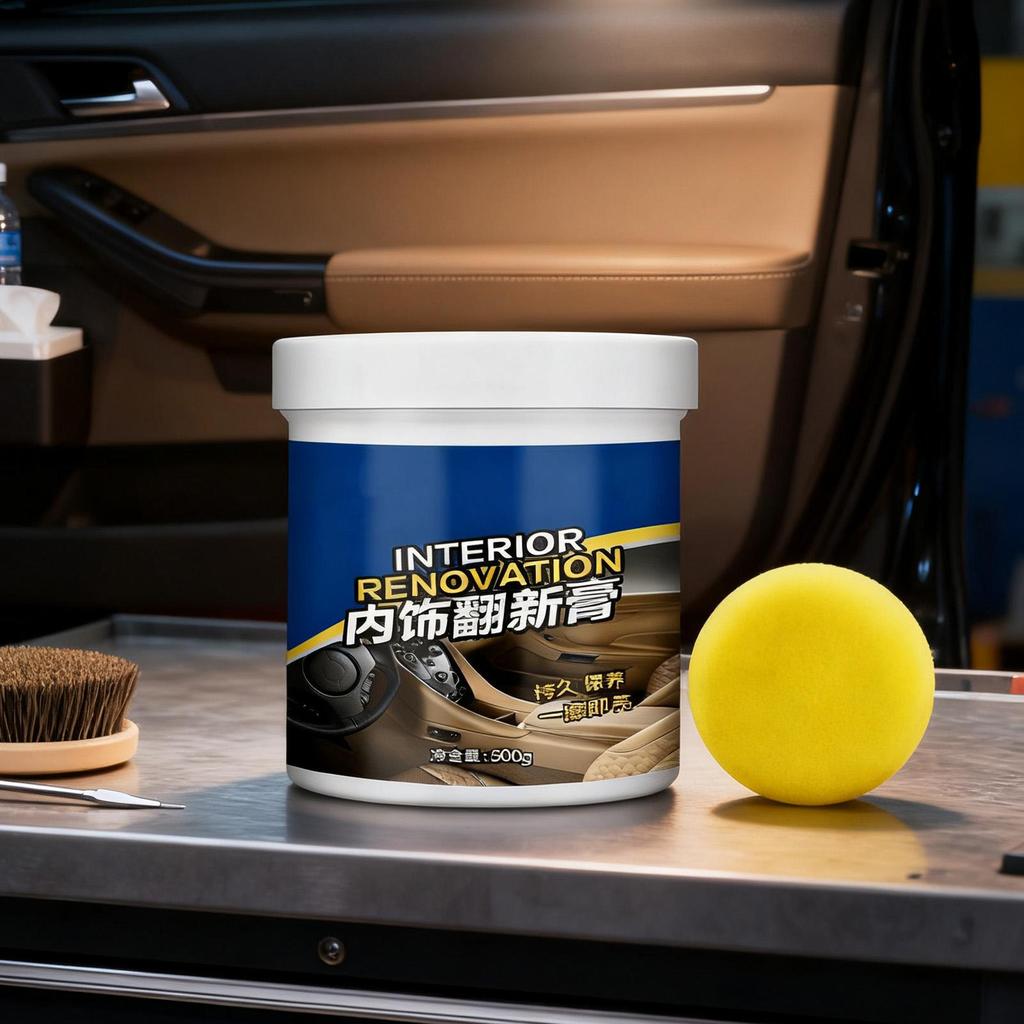 Leather Cleaner Car Interior Leather Seat Protectant Shine 500g Car Trim Stain Cleaning Paste For Trim Vehicle Truck Sedan