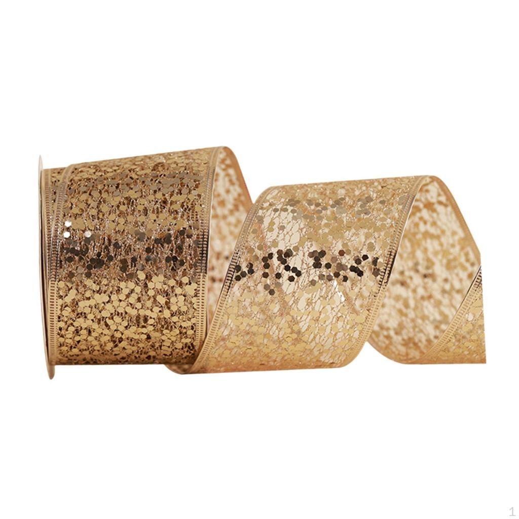 2,5 Zoll breites Weihnachtsband mit Draht zum Basteln und Dekorieren