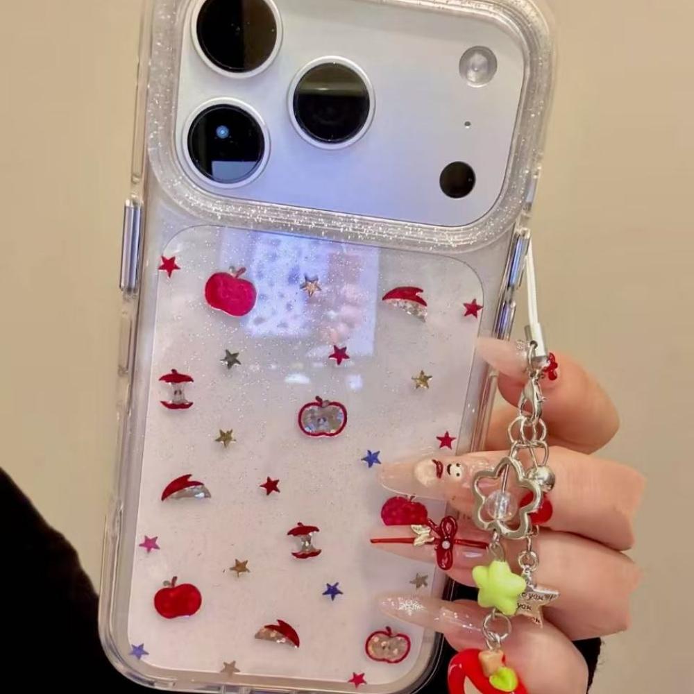 Korean ins gilt star apple suitable for iphone17promax double layer apple 16pro mobile phone case