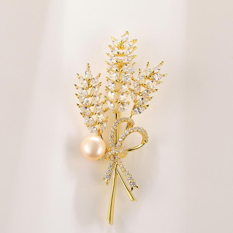 Bo Xin Yun Luxury Wheat Ear Brooch: Elegant Women s Fashion Pin