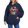 90s Casual Sweatshirts Graphic Y2k Hooded Women's Gothic Streetwear Clothes Funny Fitted Skull Printed Kangaroo Pocket Hoodies