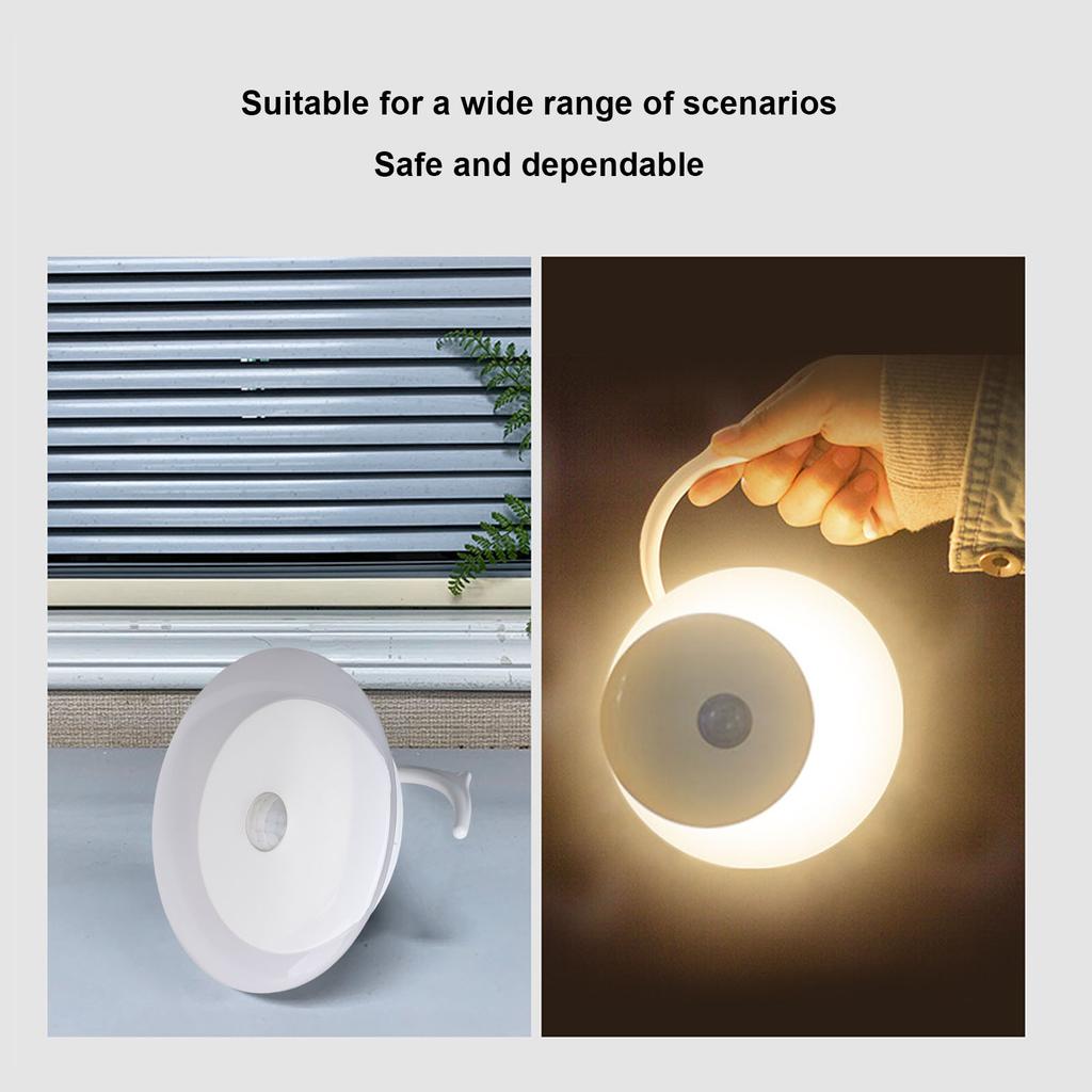 LED Motion Sensor Night Light 3500K Eye Care USB Rechargeable Battery Night Light for Bedroom Hallway Cabinet