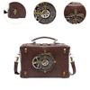 Steampunk Crossbody Bag with Adjustable Strap Trendy Lightweight Costume Accessory PU Leather Satchel for Party Commuting Work