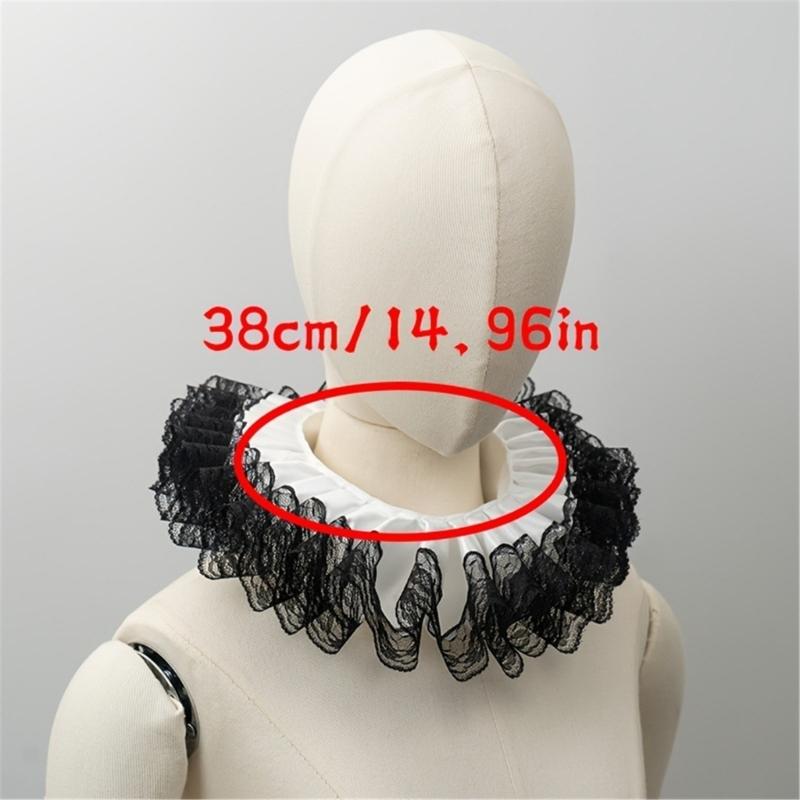 Colletto Finto in Pizzo Staccabile con Collo a Volant, Accessorio per Camicette, Maglioni e Vestiti, Decorazione per Collo in Stile Vittoriano
