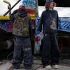 Jeans STREETRICH Y2k High Street Hip Hop Larghi a Gamba Larga Pantaloni Casual Pantaloni da Uomo Jeans Street Wear Pantaloni Stampati Stile Gotico