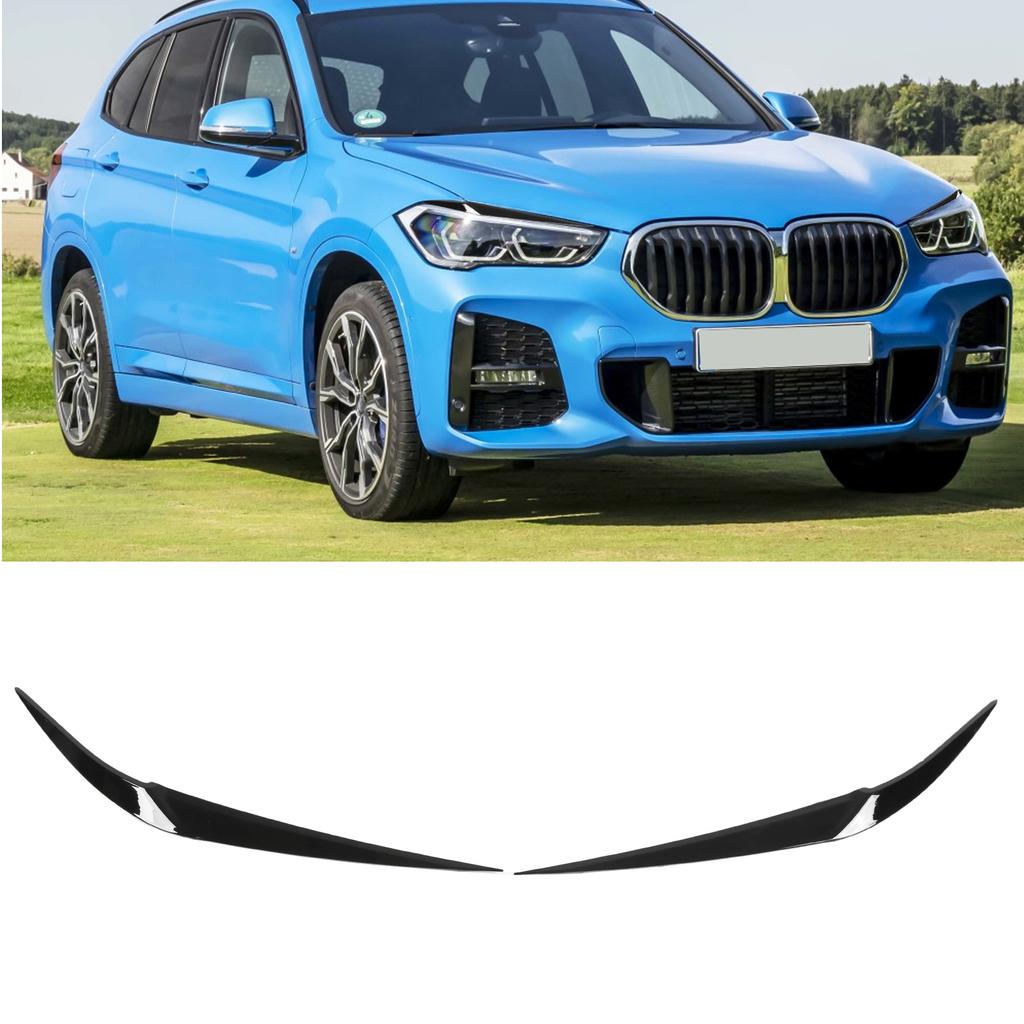 Pair Car Hdlight Eyebrows Front Left Right Trim Exterior Decoration Replacement for X1 F48 2015+(Carbon     )