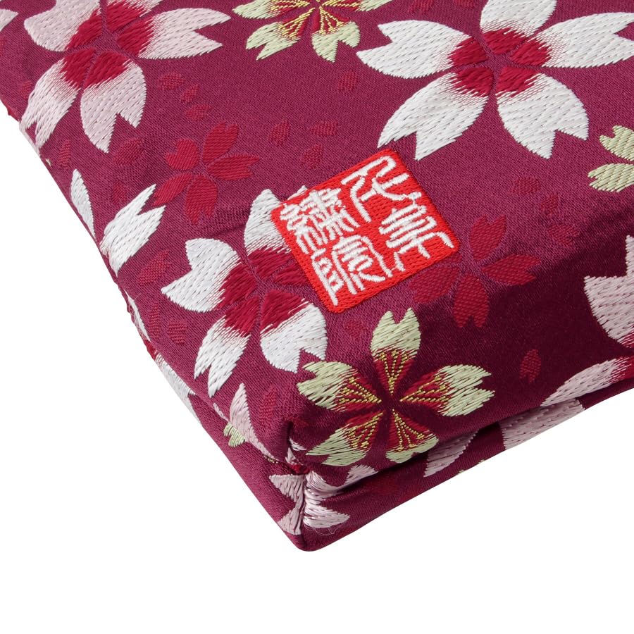 Senshishuin Nishijin Brocade Stamp Book Case Edo Purple Cherry Blossom Design Pouch/Shrine (Lined) (Large)