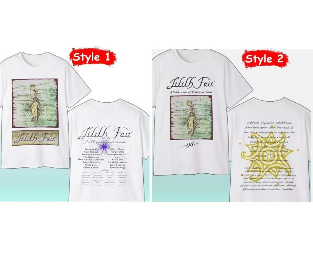 

Retro Vintage 19971998 Lilith Fair Unisex reprint TShirt Double Sided Unisex T-Shirt XXXXL