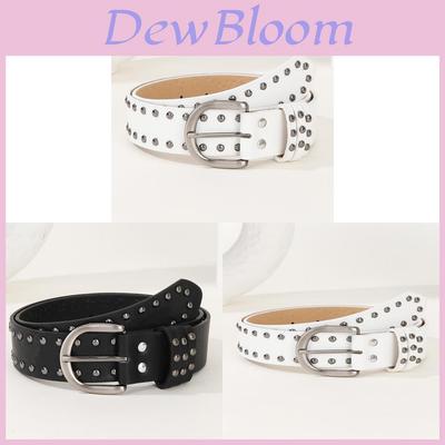 Modern American Hiphop Wide Belt With Alloy Buckle And Studded Detail For Casual Streetwear