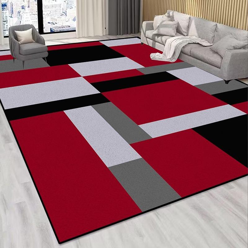 Nordic Style Living Room Carpet Modern Color Blocking Floor Washable Carpet Sofa Tea Table Rug Bedroom Floor Rugs Non-Slip Mat