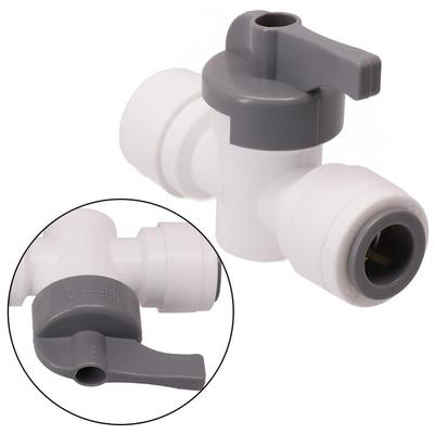 Portable Grey Reliable Shut Off Valve Acetal Copolymer for John Guest Water Purifier Joint 3/8 Inch OD Stop Tap