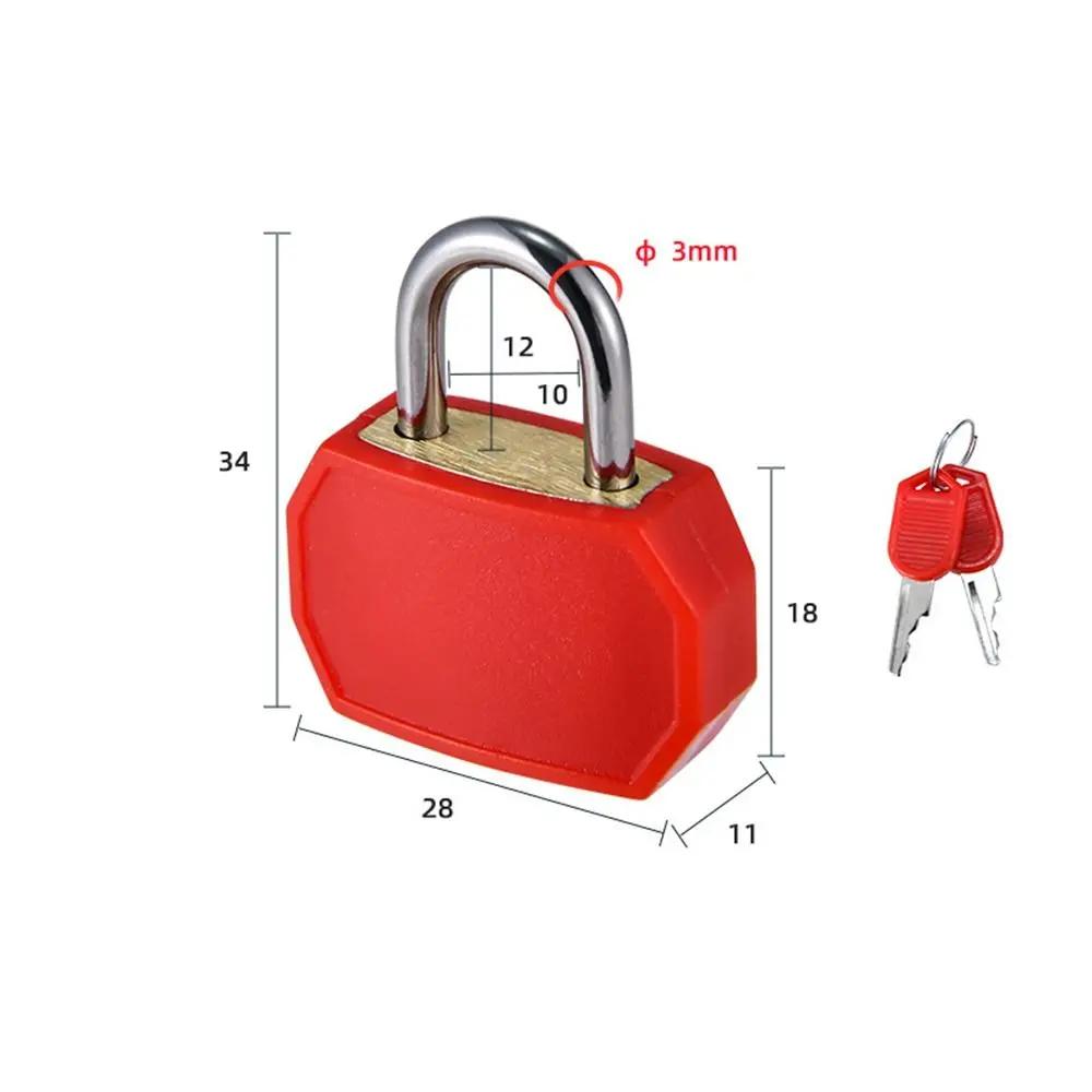 

23mm Travel Anti-Theft Security Padlocks Small Mini Strong Steel Padlock Suitcase Diary Lock with 2 Keys Luggage Lock красный
