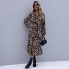 Autumn and winter autumn and winter dress wild leopard print medium and long sleeve dress