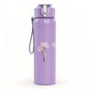 1PC Three thin tree line sketch minimal print 750ml colorful plastic sports water bottle leakproof pop up lid with straw for outdoor work home use