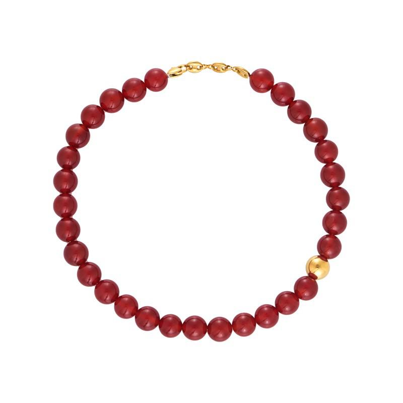 Ancola 2024 Red Retro Oval Pearl Earrings - Autumn & Winter Collection