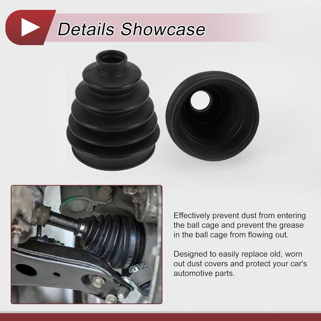 1 Satz Manschettenkit für Antriebswellen-Gelenke für Toyota Camry 2007-2009 für Toyota Highlander 01-07 Äußeres Gleichlaufgelenk-Manschette mit Schellen Nr. 443828052 Schwarzes Gummi