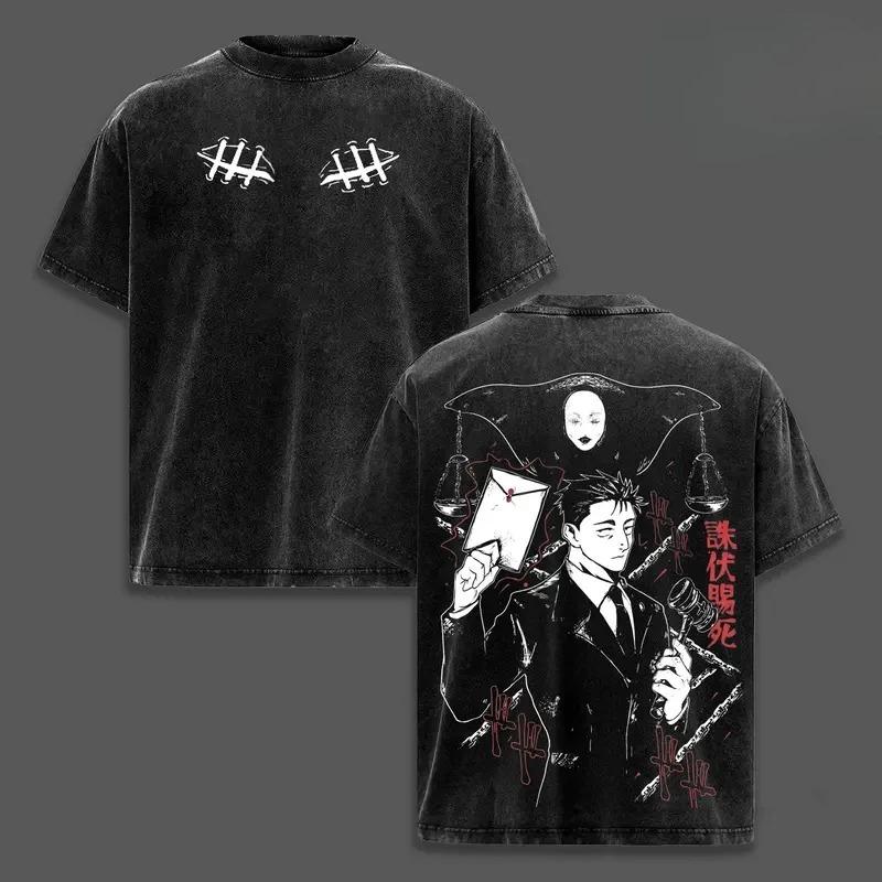 

2026 Горячий Аниме Jujutsu Kaisen Хигурума Хироми Графическая футболка Унисекс Одежда Хлопковая футболка с эффектом стирки Повседневная футболка Харадзюку Винтажная футболка L бежевый