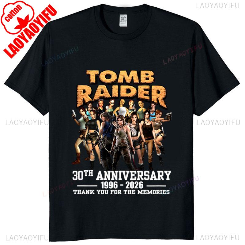 Tomb Raider 30th Anniversary Unisex Vintage T Shirt 19962026 Retro Gaming Tee Classic Game Fan Gift Casual Streetwear Top